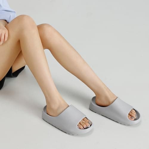 Cloud Sliders for Men and Women Super Comfy Soft Pillow Slides, Unisex Non-Slip Quick-Drying Shower Slippers, EVA Lightweight Thick-Soled Sports Relax Sandals Pool Sliders for Indoor Outdoor Beach — view 6
