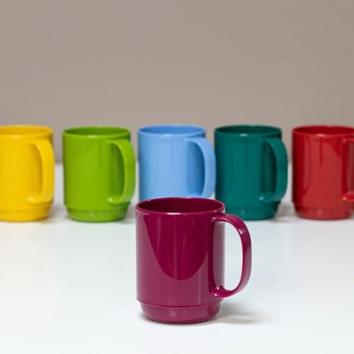 Ornamin Mug with Handle 300 ml Yellow (model 510) | stable coffee mug made of plastic, coffee cup, reusable cup, tea cup — view 4