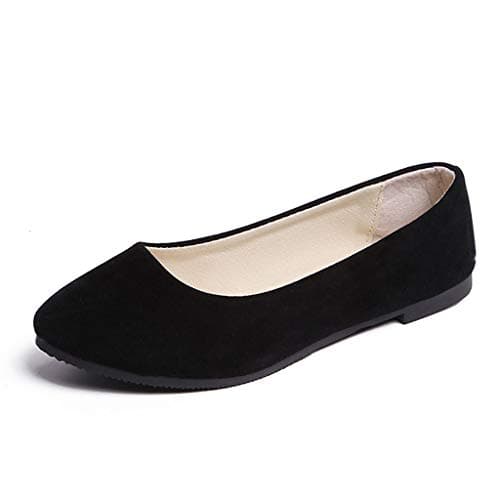 Women's Slip On Flat Walking Ballerina Shoes Casual Work Office Comfortable Cute Shoes Ladies Flat Pumps UK Size Slip On Loafers Ballet Ballerina Dolly Shoes Black, 7 UK — view 4