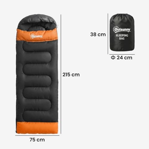 Outsunny Sleeping Bag for Adults Compact Sleeping Bag 3 Seasons Grey — view 3