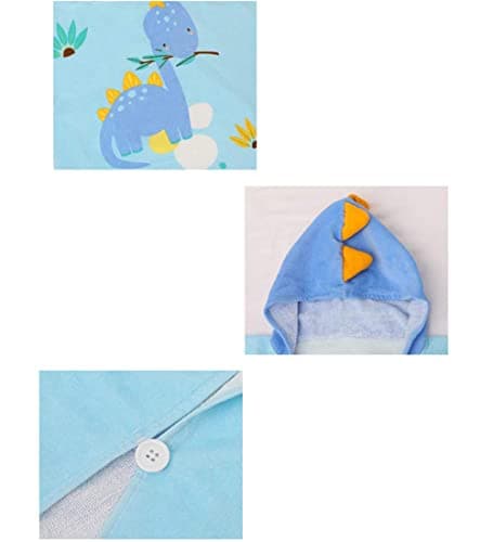 Hilmocho Kids Hooded Beach Towel Poncho Children Bath Towel Bathrobe Animal Cotton Swimming Pool Shower Towel for Boys Girls — view 5