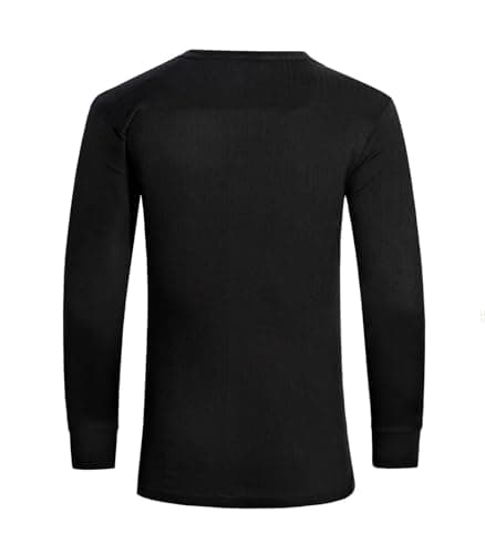 RUBAB Mens Thermal Underwear Vests Long Sleeve Tops Thermal T-Shirt Warm Underlayer Winter Thermals Base Layer Clothing Men Vest Top Size S-2XL (XL Black) — view 2