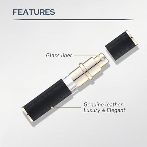 Lulupack Travel Perfume Atomiser Refillable - Leather Mini Perfume Refill Spray Bottles - Small Travel Size Portable Fragrance Bottle - Empty Cologne Filler Atomiser 10ml 2PCS Red Brown — view 3