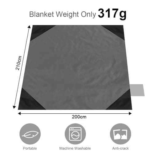 Ainiv Picnic Blanket, Mini Pocket Beach Mat 200 x 210 cm (5-8 People) — view 3