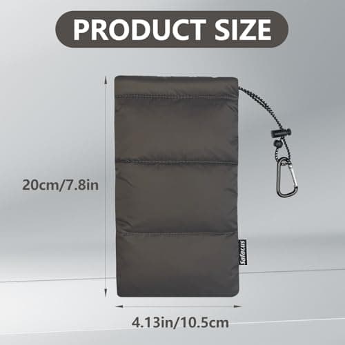 SAFACUS Thermal Phone Case for Outdoor Camping Beach Skiing - Prevents Freezing & Overheating, Extends Battery Life, Drop Proof, for Smart Phone Pouch Cover Bags (brown) — view 2