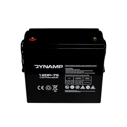 Dynamp 12V AGM Mobility Battery, 77Ah, Pack of 2, Deep Cycle VRLA, Maintenance-Free, for Mobility Scooters and Powered Wheelchairs, Model 12DP-75 — view 4