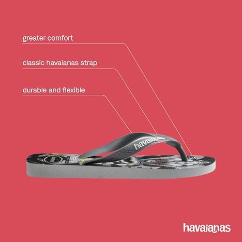Havaianas Top Herois Dc Unisex Adults FlipFlop Gray/Black/Graphite 8.5/9 UK — view 4