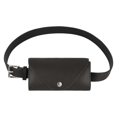 Meliyya Women PU Leather Waist Bag Stylish Belt Bumbag Phone Pouch Quilted Lattice Change Purse Gym Fanny Pack, Black