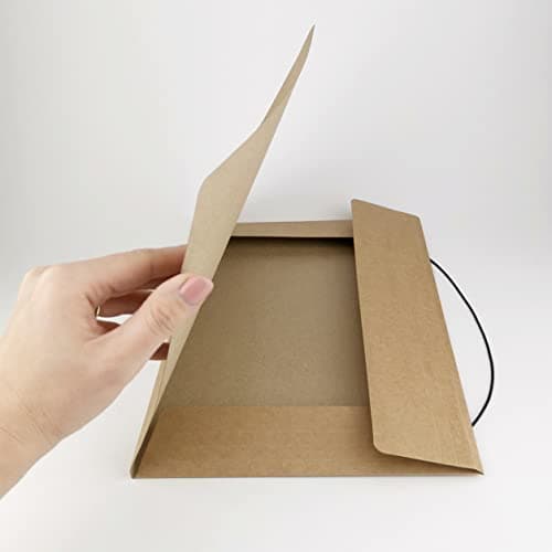 D.RECT A4 Kraft Cardboard Document Wallets with Elastic Band – 6-Pack, 300 GSM Filing Folders for School, Office & Archive — view 3