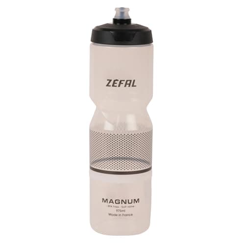 ZEFAL Magnum Large Capacity, Bicycle/Mountain Bike and Sports Water Bottle, BPA Free, Soft Water Bottle, Screw-On Lid – Made in France Cycling, Translucent, 975 ml, Single Bottle