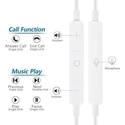 Earphones, In-Ear Headphones Earphones 3.5mm Jack Wired Earbuds with Microphone Mic, Noise Isolating Earbuds Deep Bass Corded In-Ear Headphones for i-Phone, Samsuing & More device (White) — view 3