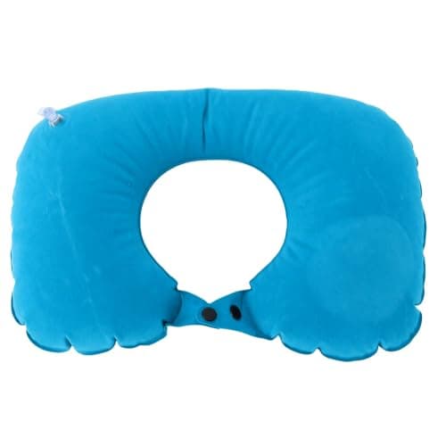 Brrnoo Inflatable Travel Neck Pillow Airplane Neck Support Pillow U Shaped Blow Up [Brand] 12-20s Press to Inflate 360 Degree Support with Flocked TPU for Airplane Car Office — view 2