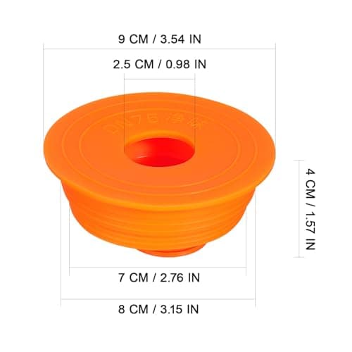 CVUTOVO Core Plug Anti-Odor Sink Drain Pipe Adapter for Bathroom Washing Machine Floor Drain Orange Silicone Resistant to Aging — view 2