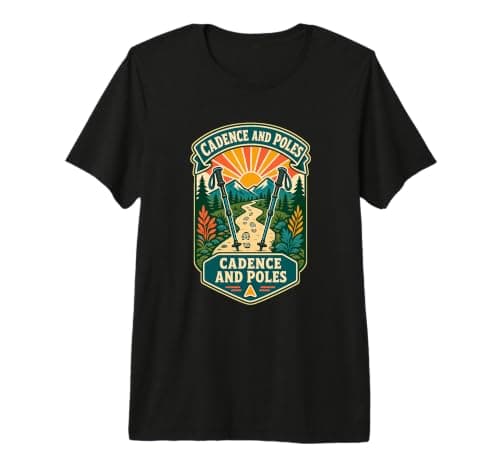 Cadence and Poles Nordic Walking Trail Rhythm Premium T-Shirt