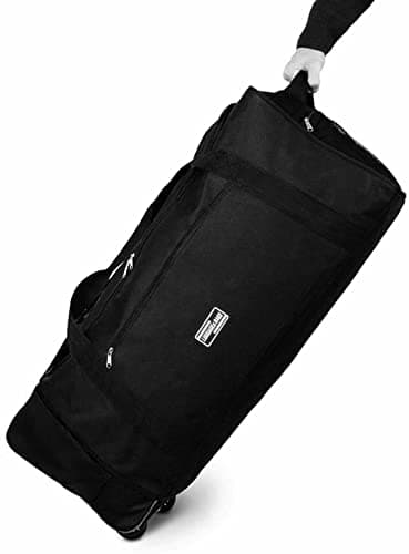 32 Inch Large Folding Wheeled Travel Sports Cargo Holdall Duffle Bag (Black) — view 6