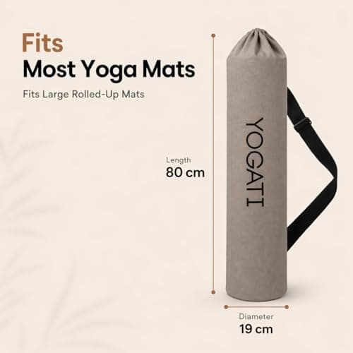 YOGATI® Yoga Mat Bag | Large Synthetic Cotton Yoga Mat Bags for Women and Men with Adjustable Strap | Perfect for Pilates and Exercise Mats | 19x80 cm Yoga and Pilates Mat Bag. Grey — view 3