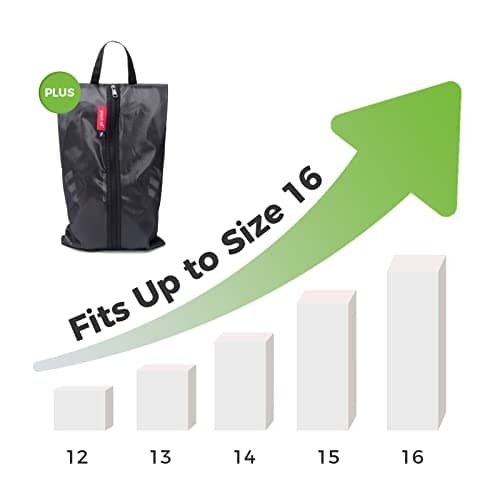 pack all Plus-Sized Shoe Bags for Travel, Water Resistant, 2 Pack, Black — view 4