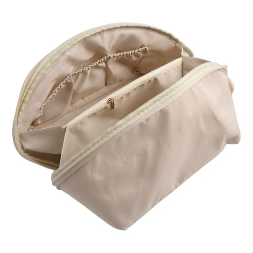 Underwear Storage Bag with Compartments for Bras Socks and Lingerie Portable Organizer Memory Cloth Pouch Lightweight Case for Home Travel Drawer 25x13x13cm White Pink(A) — view 4