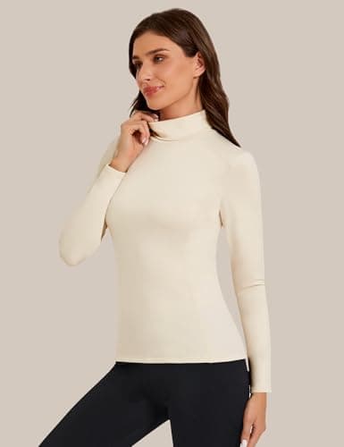 Harlamvar Womens Thermal Tops Turtle Neck Stretch Soft Warm Breathable Top — view 2