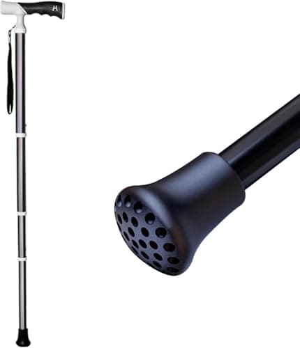 Nordic Walking Poles Telescopic Walking Lightweight T-handle Hiking Stick Adjustable Dual-purpose Hiking Poles For Women And Men, Black, 38~105cm