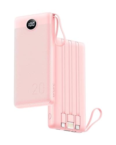 VRURC Portable Charger 20000mAh with Built in Fast Charging Cables