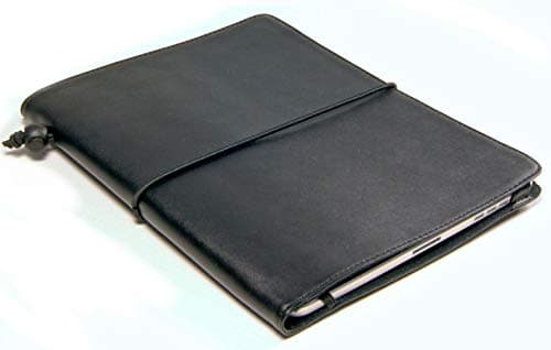 StilGut Black, elegant case in genuine leather for Apple iPad Wifi + 3G, black