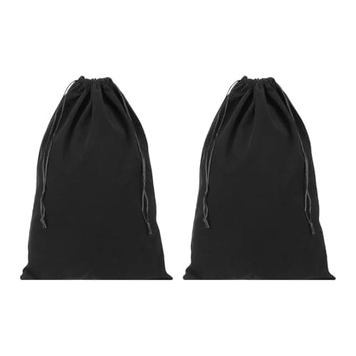 PATIKIL Shoe Dust Bag, 2 Pack Duster Flannel Shoes Pouch with Drawstring Washable Breathable Travel Shoe Bags for Home Luggage Storage, 12x17 Black