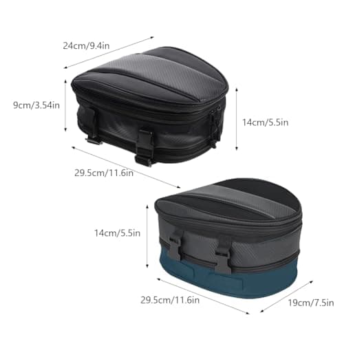 Tiiyee Motorcycle Rear Seat Tail Bag, Waterproof Motorbike Tail Pack Oxford Cloth Helmet Storage Luggage Bag Adjustable Dual Use Handbag Back Box for Moto Dirt Bike Replacement Parts 7.5-10L Capacity — view 2