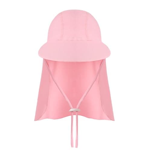 Kids Beach Sun Hat with Neck Flap UPF 50+ Summer Swim Cap with Adjustable Chin Legionnaires Hat Sun Protection Beach Hat Soft Neck Protection Sun Visor Baseball Cap for Travel Holiday Seaside — view 2