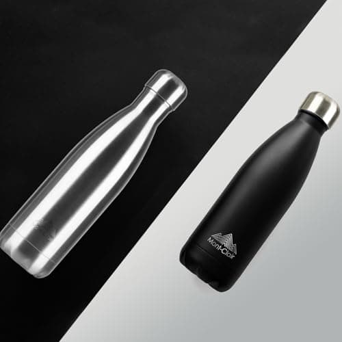 Mont-Clair Stainless Steel Water Bottle, Vacuum Insulated - BPA Free, 12h Hot & 24h Cold Drinks, Metal Water Bottle 500ml Leakproof, Ideal for Adult, Kids, Running - Silver — view 4