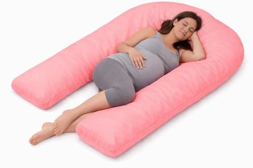 MIA U Shaped Pregnancy Pillow Case 100% Cotton Nursing Maternity Body Bolster Support Cover Zip Closure 9Feet (275cm)