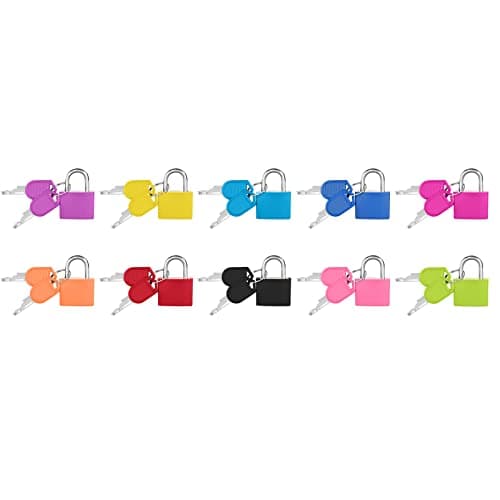 Flintronic 10 Pack Suitcase Lock with Key Small Padlock Luggage Lock Travel Lock Backpack Lock, Color Metal Padlock with Key, Small Padlock for Travel Backpack Play Fitness