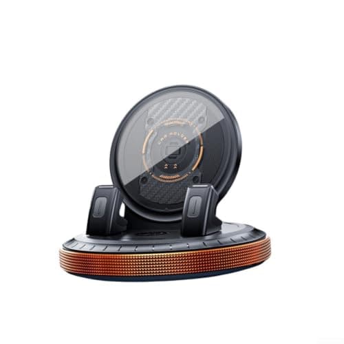 Rotatable Car Dashboard Phone Holder One-Hand Operation Anti-Slip Mount for GPS Navigation Fit Silver Black Orange(Electroplated Orange)