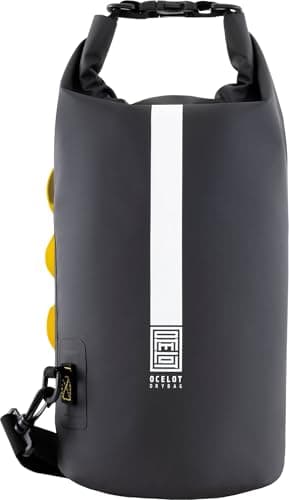 CRESSI since 1946 - Ocelot Dry Bag - Unisex Dry Waterproof Bag for Sea, Boat and Water Activities, Available in Small, Medium and Large Sizes, Black/Yellow 10 L — view 4