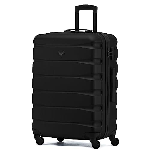 Flight Knight Lightweight 4 Wheel ABS Hard Case Medium Suitcase Approved for Over 100 Airlines Including easyJet, British Airways, Ryanair, Jet2, Emirates & Many More - Check-in Medium Size 25"