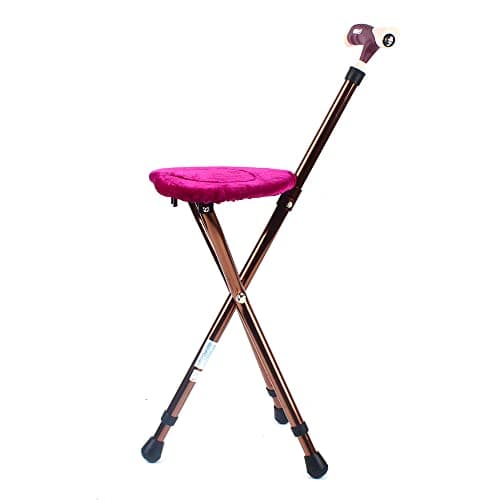 Walking Stick With Seat Foldable Portable Folding Walking Cane Chair Stool Walking Stick Height Adjustable Stick Chair Cane For Seniors And Elderly Disabled