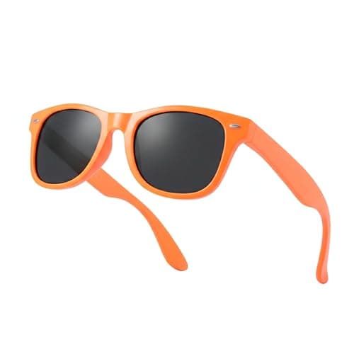 Komonee Drifter Sunglasses UV400 Protection Neon Orange Classic Style Retro Sun Shades Eye Glasses Unisex For Men Women Cycling Sports Fishing Travel – Lightweight Frame Fashion Eyewear Outdoors