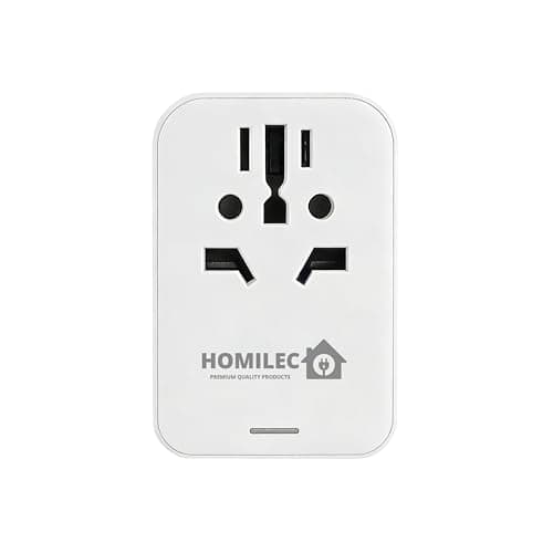 HOMILEC Universal Travel Adapter, Worldwide Plug Adapter with 3 USB C and 1 USB A Ports, All-in-One International Travel Charger for EU/USA/UK/Australia/Thailand, Travel Adaptor for Phone and Laptop — view 4