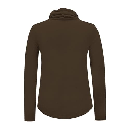 Slxbear Brown Rash Guard for Women with Face Mask, Outdoor UPF Sun Protection Shirts, Breathable Long Sleeve Shirt Hiking Workout Tops, Active Athletic Comfy Skinny Travel Clothing S — view 4
