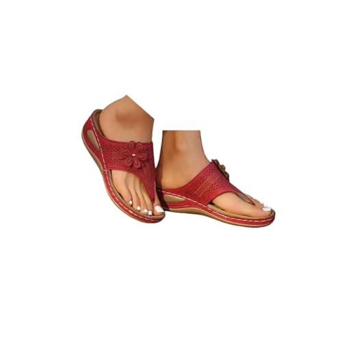 Summer Sandals Women Wedge Flip Flops for Women Orthopedic Sandals Comfortable Flip Flops with Arch Support Summer Casual Wedge Sandal Slippers Dressy Comfy Platform Beach Travel Sandal Shoes
