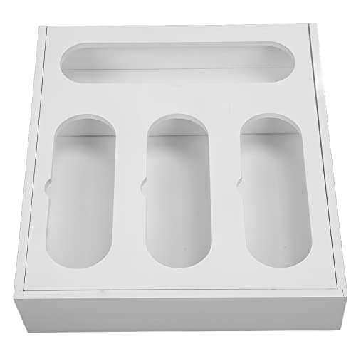 YUMILI Food Storage Bag Container - Bamboo Polished Finish Drawer Design Food Bag Storage Box, Vacuum Food Bags Storage Box for Kitchen Home, Bamboo/White(White) — view 2