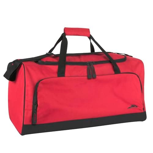 55 Liter, 24 Inch Lightweight Canvas Duffle Bags for Men & Women for Traveling and Gym Sports Equipment Bag (Red 1)