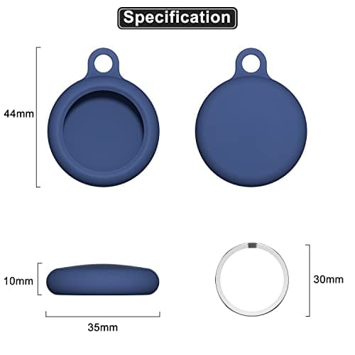 Oakxco for Airtag Keychain Silicone, Airtag Holder with Key Ring, Air Tag Cover Cute Accessories for Kids, Luggage, Car Dog Collar, Car, Compatible with Apple Airtag Case Waterproof Tracker, Navy Blue — view 5