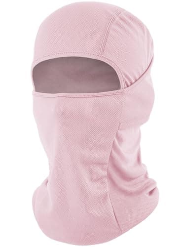 fuinloth Ski Mask Balaclava Motorcycle Cycling Summer UV Unisex Light Pink