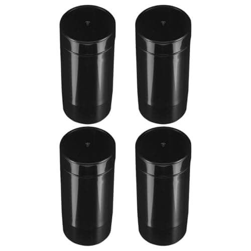 ADOCARN 4pcs Twist-up Deodorant Stick Empty Containers, Bottom-fill Refillable Abs Travel Size Tubes, Black for Deodorant, Sunscreen Balm and Body Care