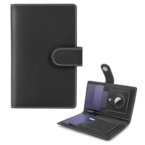 Glamoreal Passport Holder for Travel Family, Genuine Leather Passport Wallet with AirTag Slot, RFID Blocking Travel Document Organizer for Women & Men, Airport Essentials, Family Travel Gift (Black)