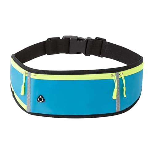 ZYHUI Running Belt Reflective Waist Bags Large Capacity Belt Bag with Zipper Jogger Pouch Hold Phone Bottle (Blue)