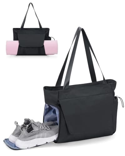 sportsnew Yoga Tote Bag for Women,Gym Bag with Mat Holder,Shoe Compartment