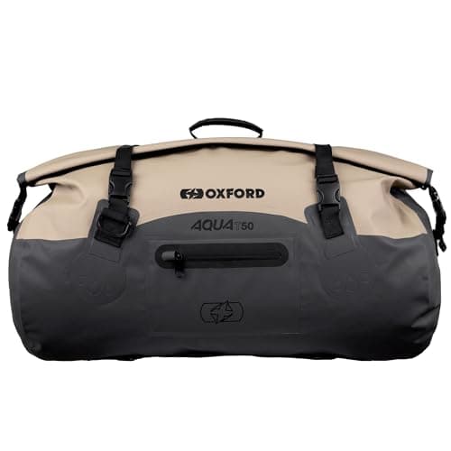 Oxford Aqua T-50 Waterproof Roll Bag Motorcycle Luggage, Desert/Grey