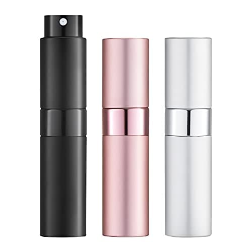 Toureal Travel Perfume Atomiser Refillable, 8ml Spray Bottle，3Pcs,Pink